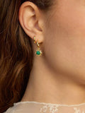 Daisy London malachite drop earrings in gold plated sterling silver (British brand)