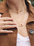 Daisy London Estee pendant necklace gold lab-grown sapphire - British product