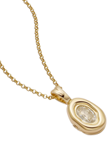 John Lewis Daisy London Estee Sapphire Locket Necklace Gold- Buy online at McGrocer