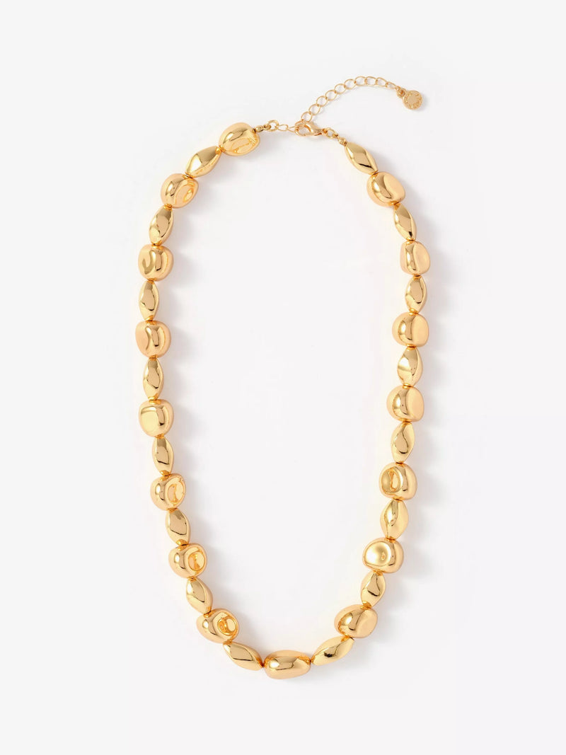 Mint Velvet gold chunky beaded necklace 46cm, imported from the UK