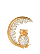 John Lewis Eclectica Pre-loved Attwood & Sawyer Vintage Swarovski Owl Brooch, Gold- Buy online at McGrocer