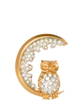 Attwood & Sawyer Swarovski owl brooch, gold plated, imported from the UK