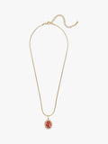Eclectica pendant necklace with peach glass stone 45cm (British brand)