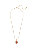 Eclectica pendant necklace with peach glass stone 45cm (British brand)