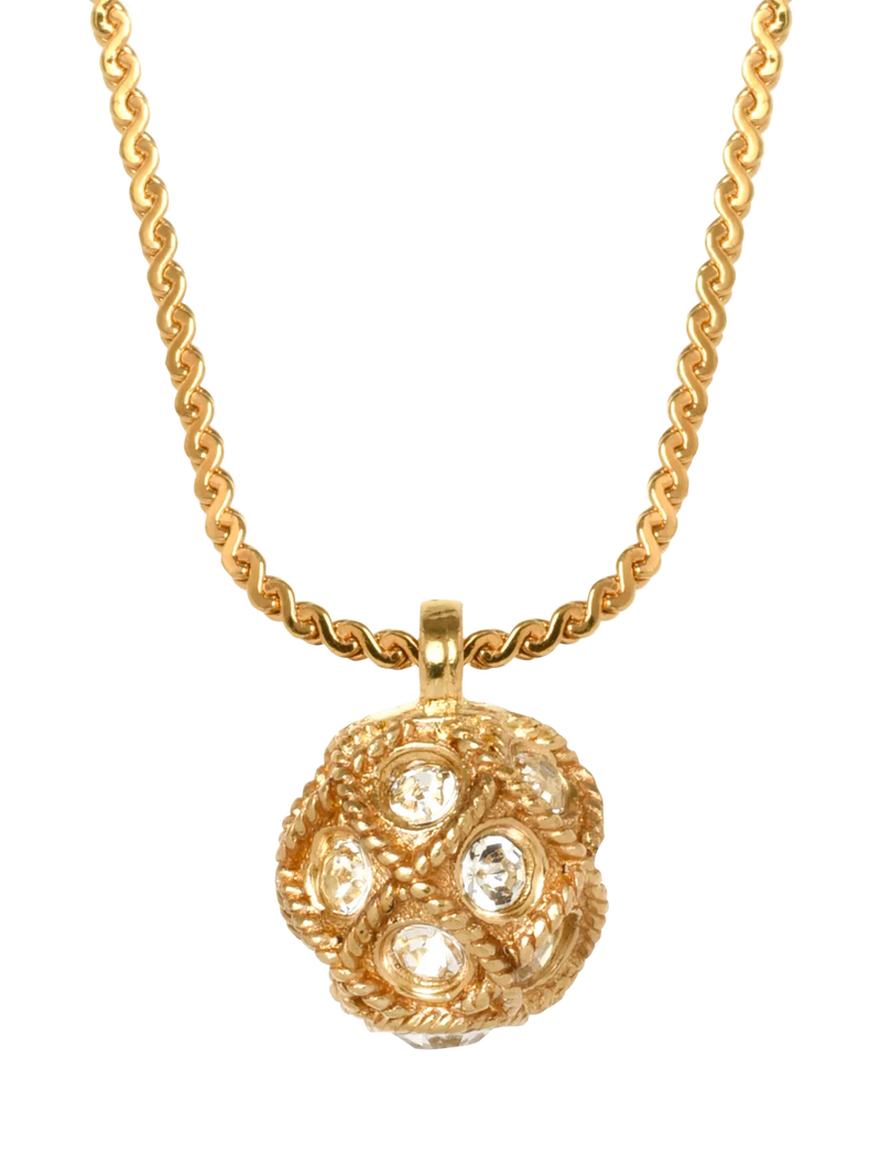 Eclectica vintage ball pendant gold 40cm chain - British product