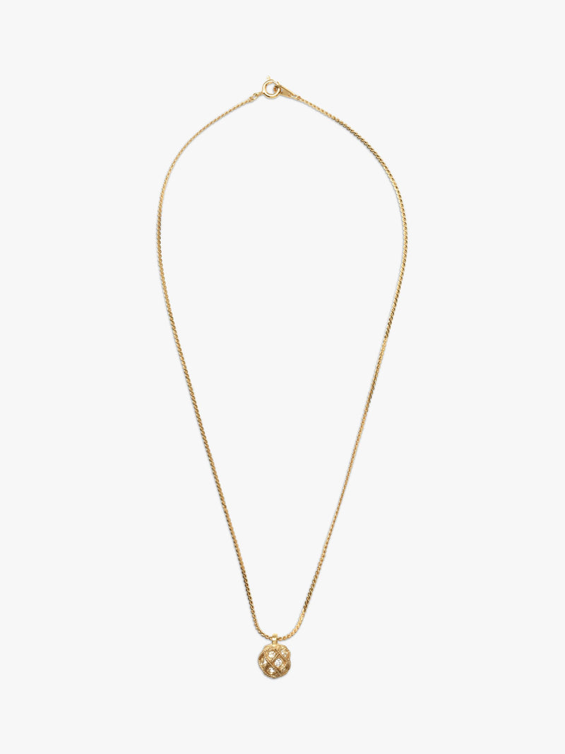 Eclectica vintage ball pendant gold 40cm chain - British product
