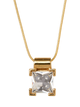 John Lewis Eclectica Pre-loved Vintage Square Snake Chain Pendant Necklace, Gold, 45cm Chain- Buy online at McGrocer