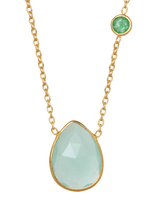 John Lewis Eclectica Pre-loved Teardrop Agate Pendant Necklace, Green, 41cm with 5cm Extension Chain- Buy online at McGrocer
