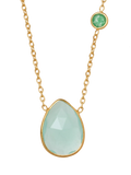 Eclectica pre-loved teardrop agate pendant necklace green, UK version