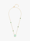Eclectica pre-loved teardrop agate pendant necklace green, UK version