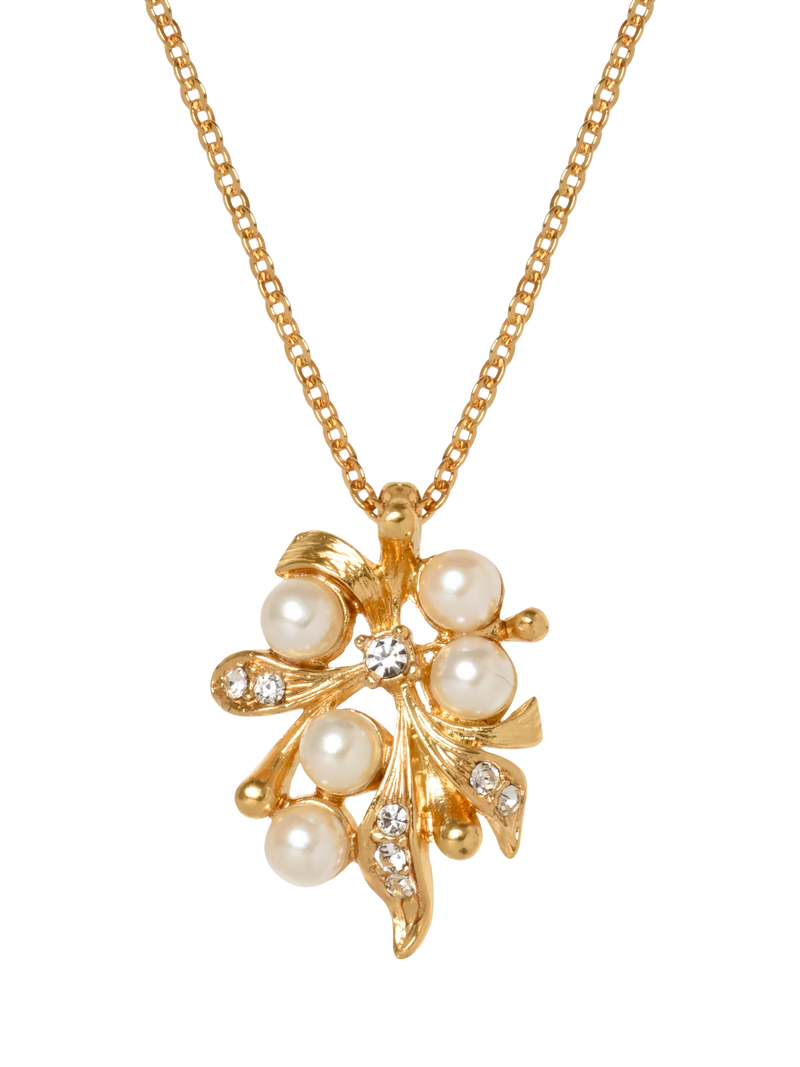Eclectica vintage pearl and crystal pendant 40cm, UK version