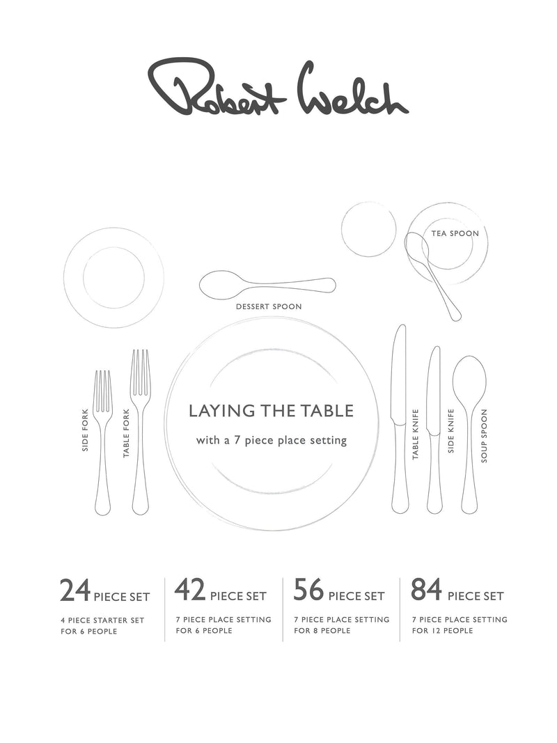 Robert Welch Radford bright stainless steel pastry fork, UK version