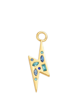 John Lewis frkl. Crystal Lightning Bolt Charm, Gold/Blue- Buy online at McGrocer