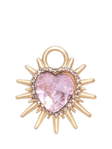 John Lewis frkl. Spiked Heart Charm, Gold/Pink- Buy online at McGrocer