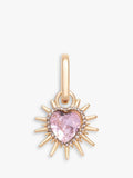 frkl. spiked heart charm gold pink crystal - British product