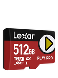 Lexar PLAY PRO microSDXC 512GB memory card, UK version