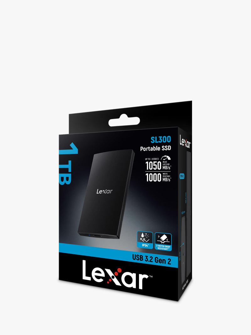 Lexar SL300 1TB portable SSD black - British product
