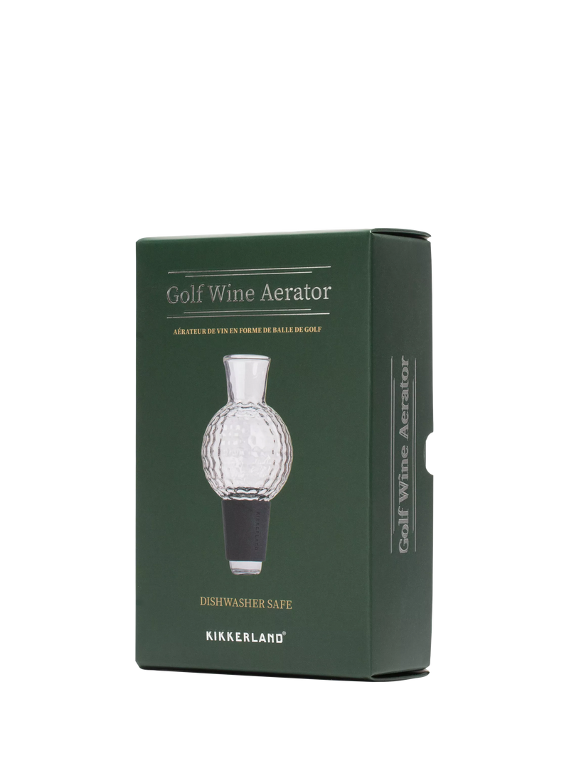 Kikkerland golf wine aerator glass ball with stopper - British product