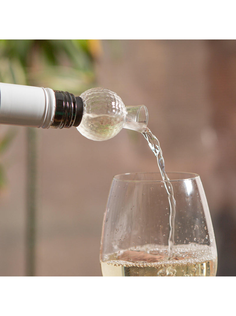 Kikkerland golf wine aerator glass ball with stopper - British product