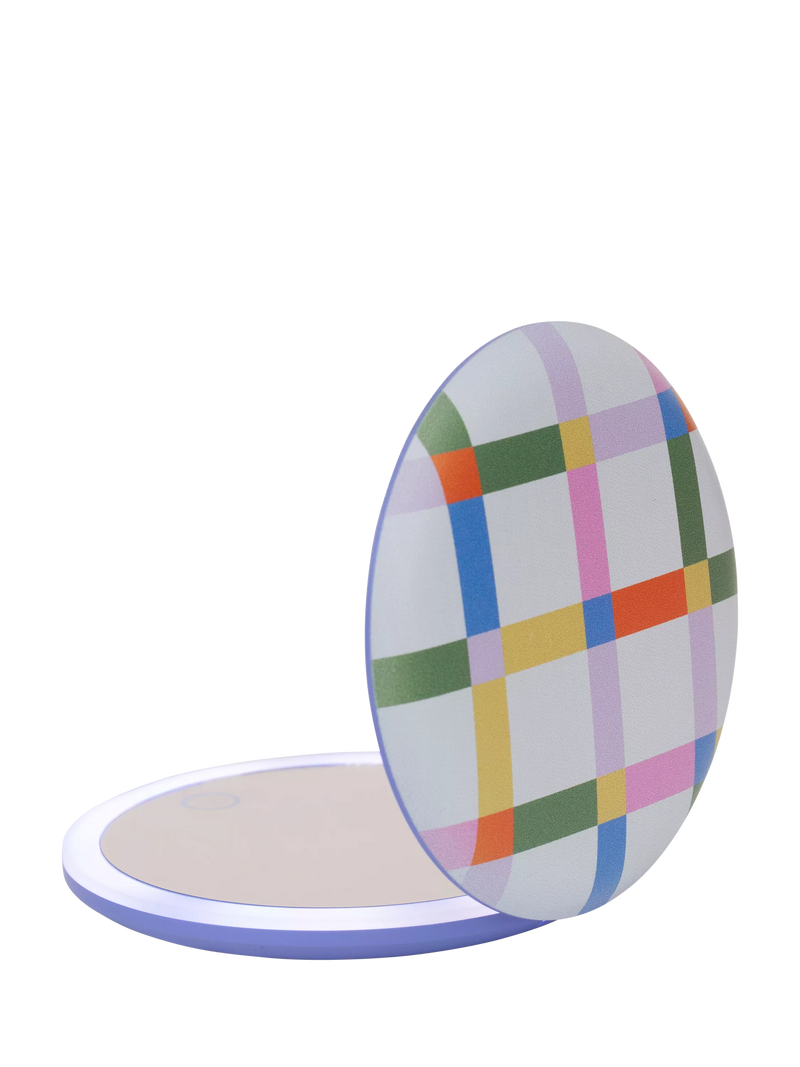 Kikkerland LED pocket mirror with adjustable lighting, imported from the UK