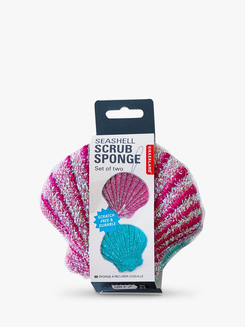 Kikkerland seashell scrub sponge pack of 2 - British product
