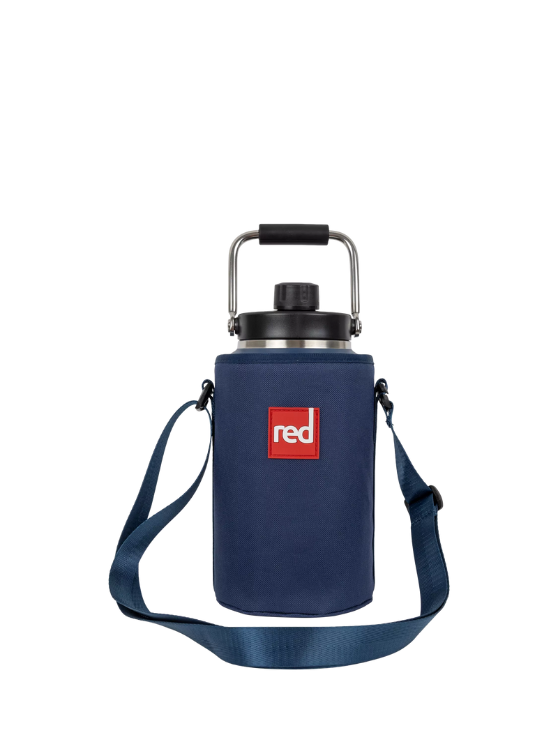 Red 2L insulated canteen bottle in blue, UK version