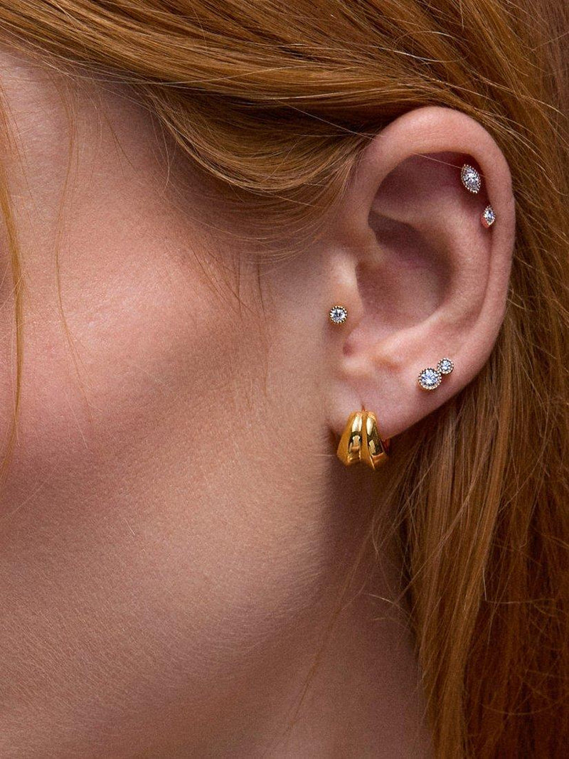 Dinny Hall double hoop earrings in gold vermeil, imported from the UK