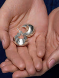 Dinny Hall puffy hoop earrings sterling silver, imported from the UK