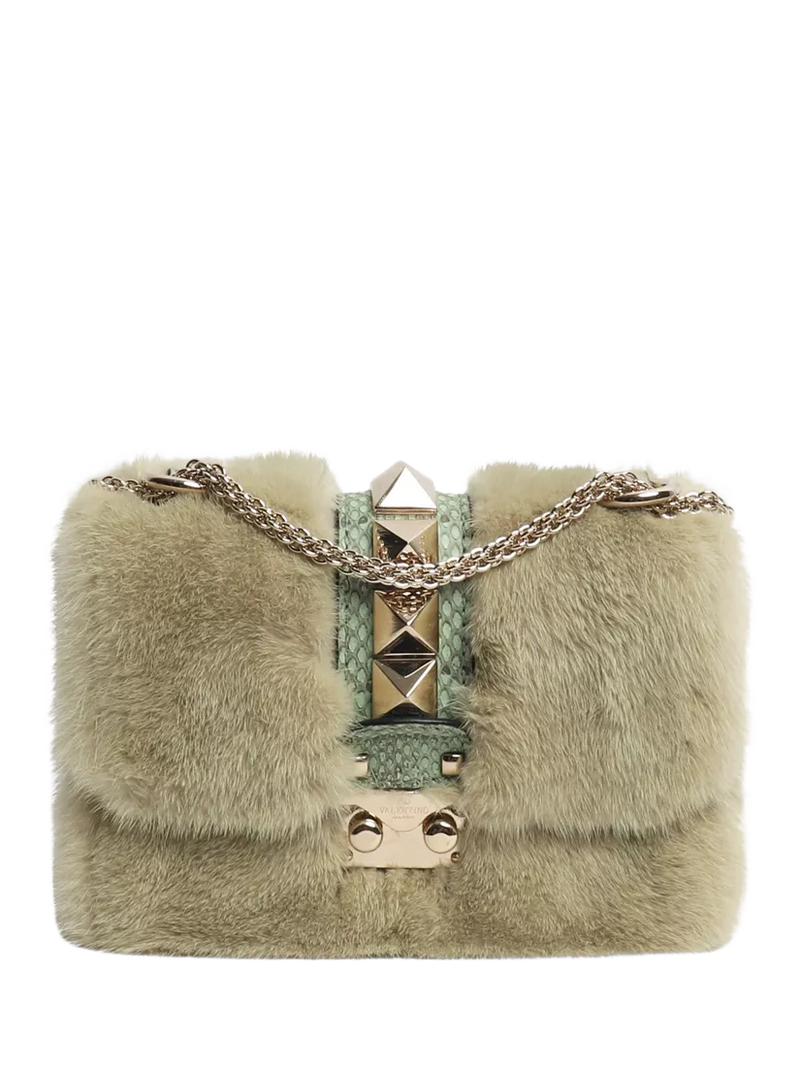 Valentino faux fur rockstud crossbody bag (British brand)