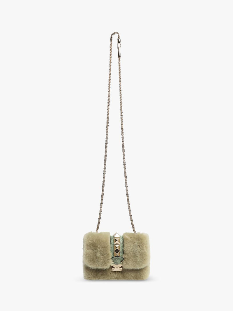 Valentino faux fur rockstud crossbody bag (British brand)