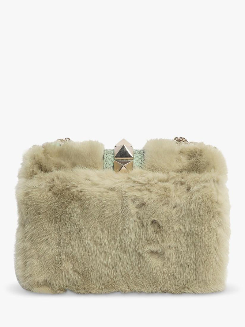 Valentino faux fur rockstud crossbody bag (British brand)