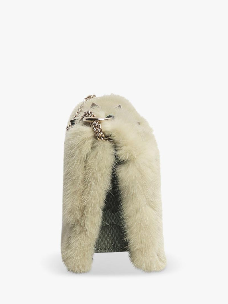 Valentino faux fur rockstud crossbody bag (British brand)
