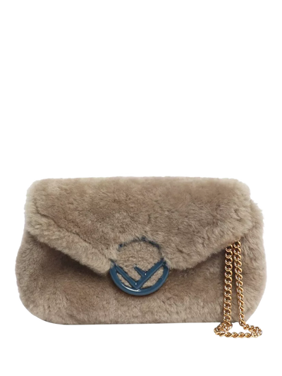 John Lewis Pre-loved Fendi Shearling Belt Bag Taupe- Buy online at McGrocer