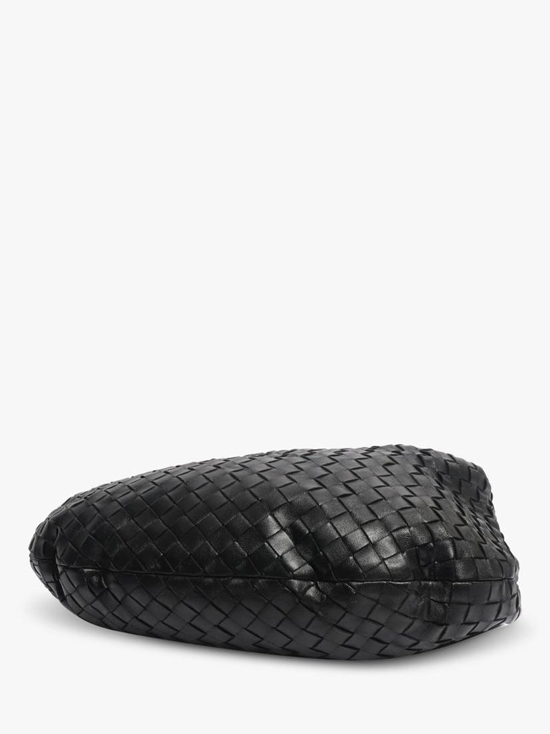 Bottega Veneta black classic Intrecciato lambskin grab bag (British brand)