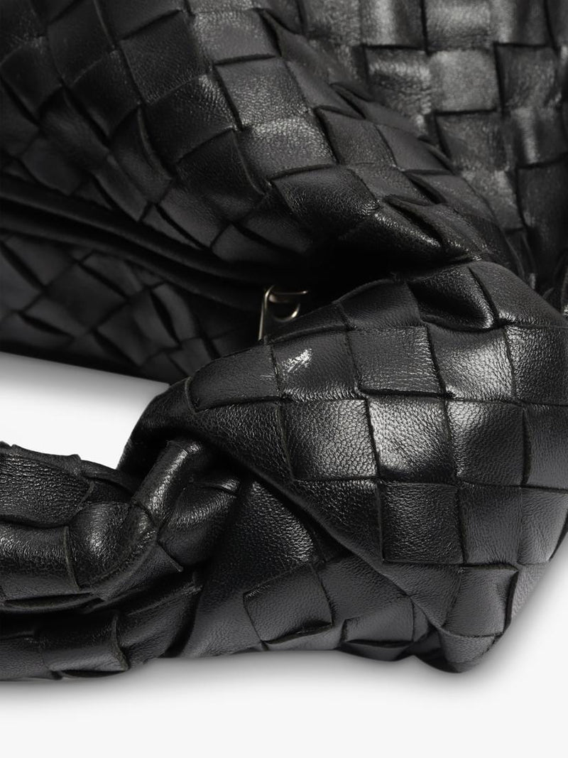 Bottega Veneta black classic Intrecciato lambskin grab bag (British brand)