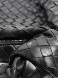 Bottega Veneta black classic Intrecciato lambskin grab bag (British brand)