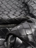 Bottega Veneta black classic Intrecciato lambskin grab bag (British brand)