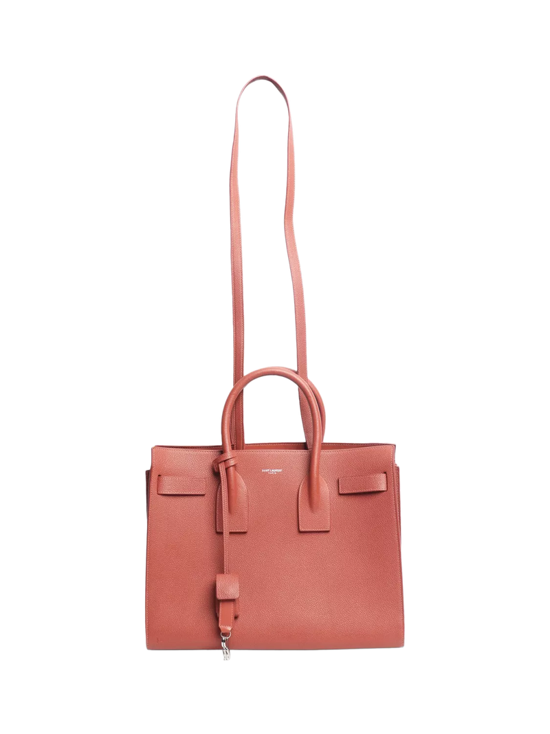 SAINT LAURENT pre-loved pink Sac De Jour leather tote, imported from the UK