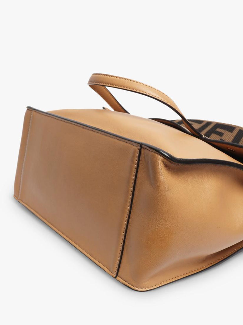 Fendi Flip tote bag in tan leather with gold hardware - British product