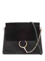 John Lewis Pre-loved Chloé Faye Leather Shoulder Bag, Black- Buy online at McGrocer