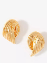 John Lewis Mint Velvet Ridged Wing Stud Earrings, Gold- Buy online at McGrocer