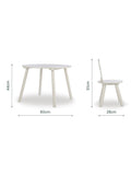 CuddleCo white kids table and chairs set, imported from the UK