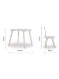 CuddleCo white kids table and chairs set, imported from the UK