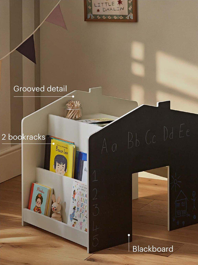 CuddleCo white playhouse desk with bench for kids (British brand)