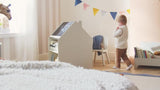 CuddleCo white playhouse desk with bench for kids (British brand)