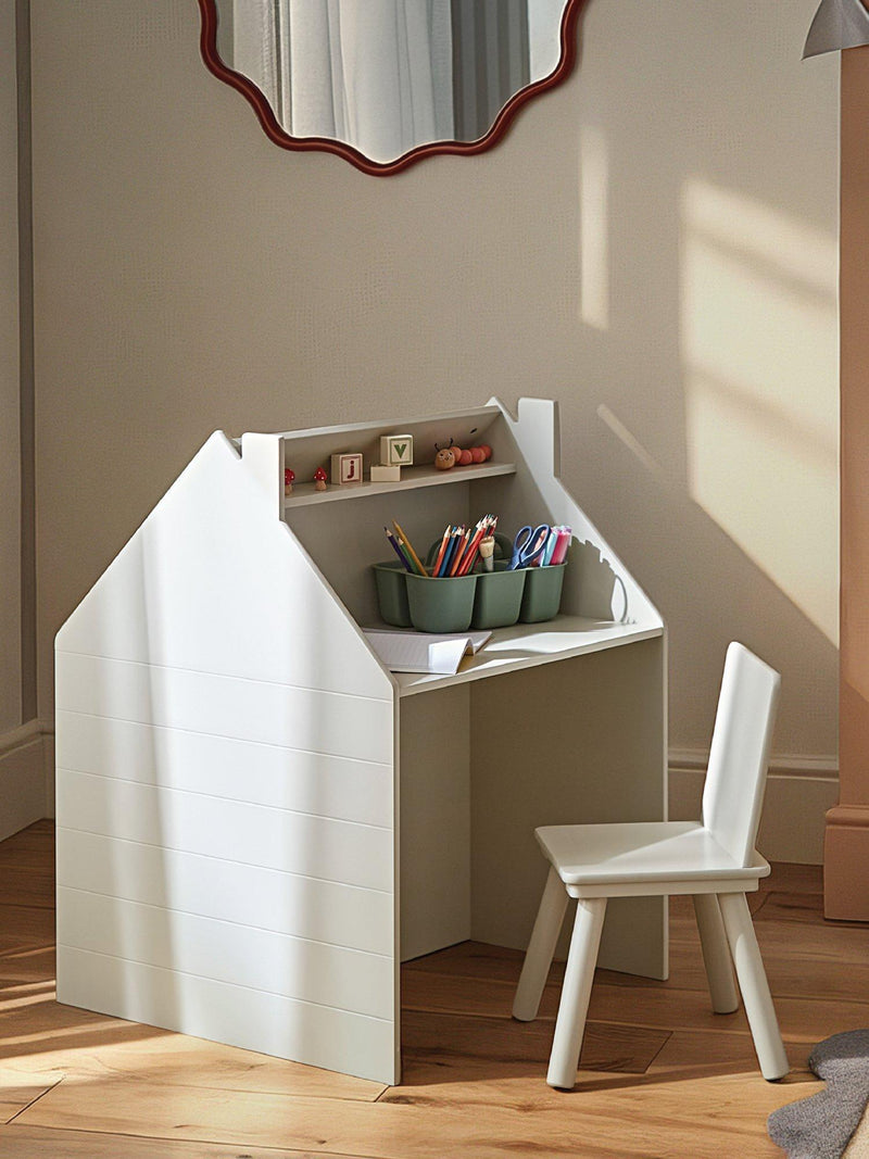 CuddleCo Play House activity desk and chair in white - British product