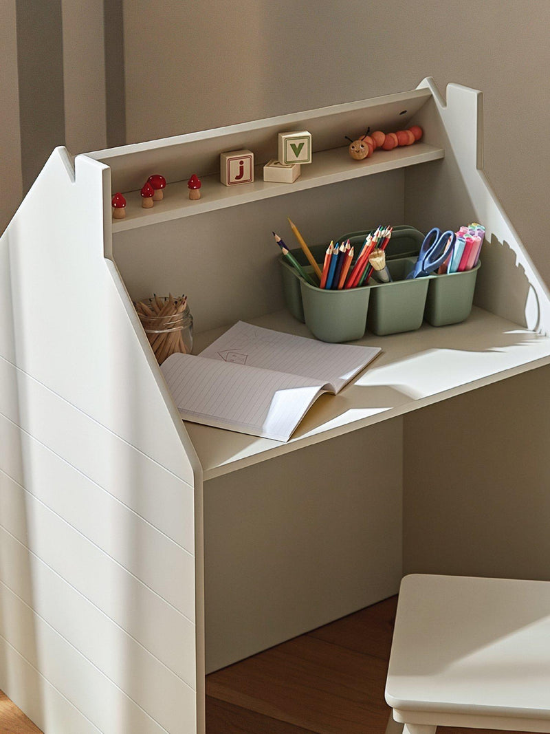 CuddleCo Play House activity desk and chair in white - British product