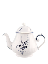 John Lewis Villeroy & Boch Old Luxembourg Porcelain Teapot, Blue/White, 1.13L- Buy online at McGrocer