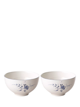 John Lewis Villeroy & Boch Old Luxembourg Porcelain Cereal Bowl, Set of 2, White/Blue, 14cm- Buy online at McGrocer