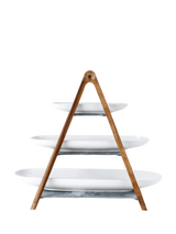 John Lewis Villeroy & Boch Artesano Porcelain 3-Tier Wood Etagere Serve Unit, White- Buy online at McGrocer